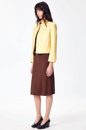 Retro Yellow Leather Jacket