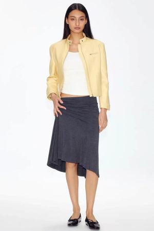 Retro Yellow Leather Jacket