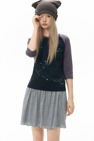 Reversible A-Line Cuffed Waistband Knit Skirt