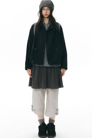 Reversible A-Line Cuffed Waistband Knit Skirt