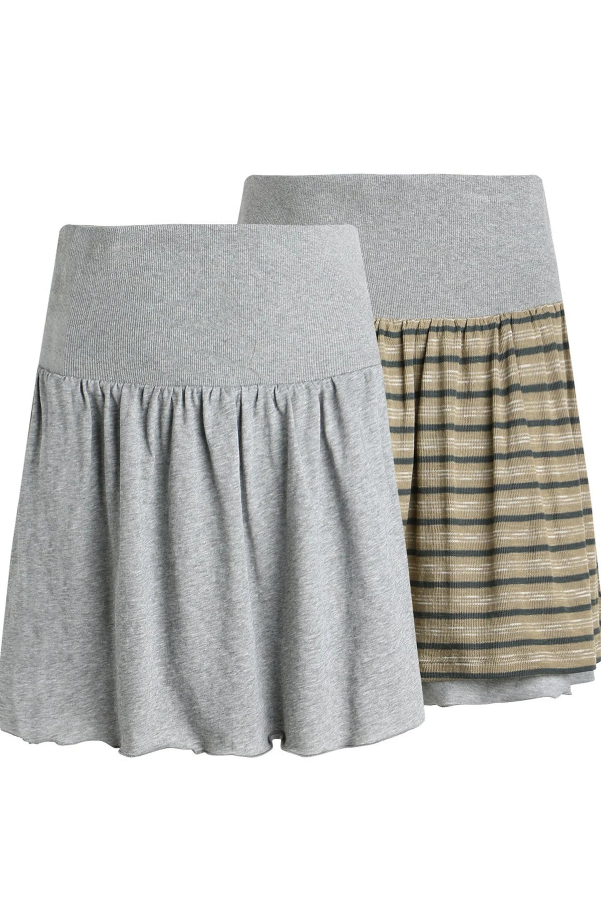 Reversible A-Line Cuffed Waistband Knit Skirt