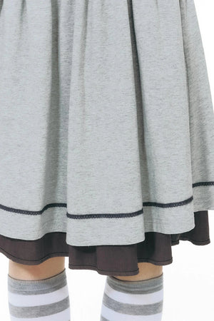 Reversible Color-Blocked Knit Skirt
