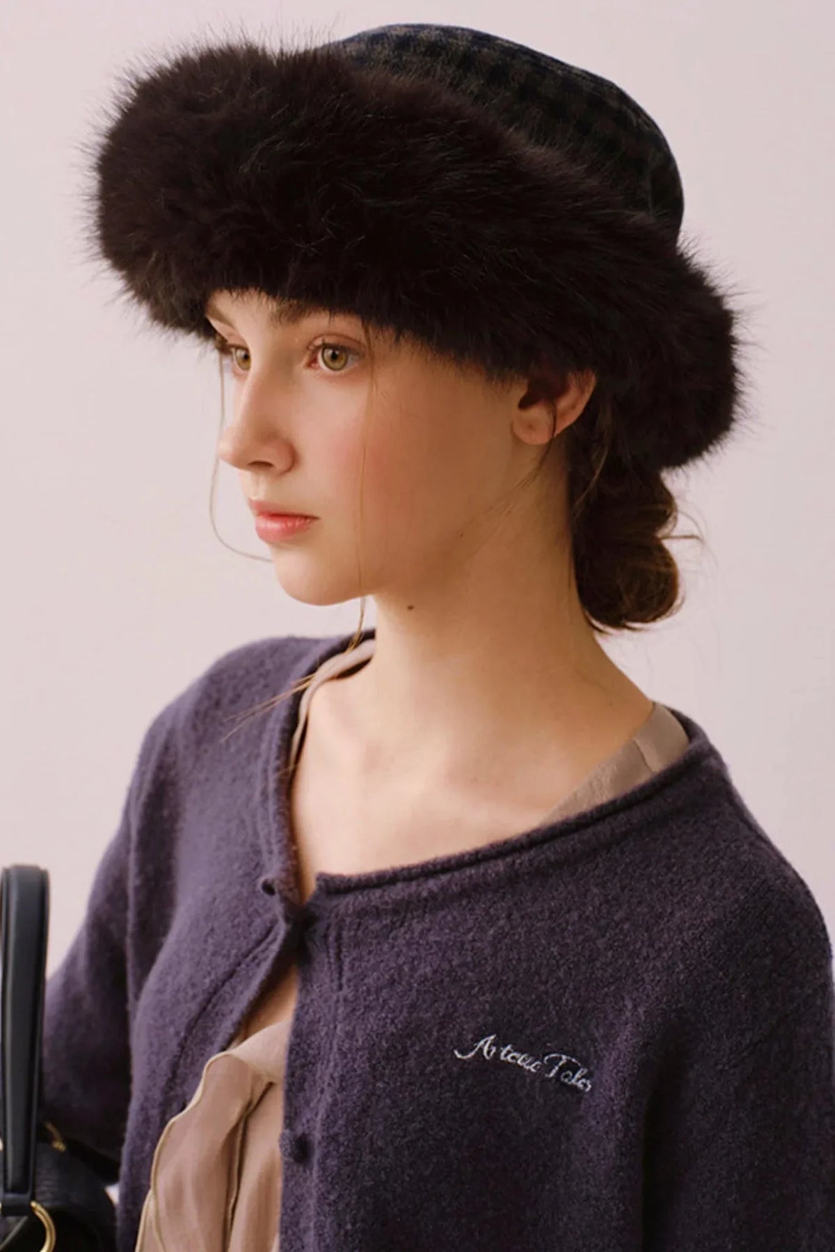 Reversible Faux Fur Beret