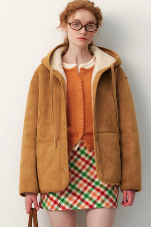 Reversible Hooded Suede Jacket