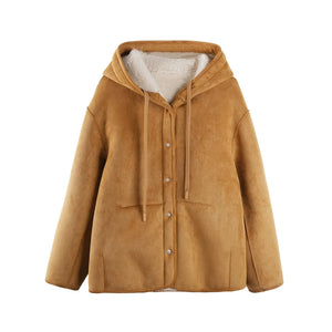 Reversible Hooded Suede Jacket