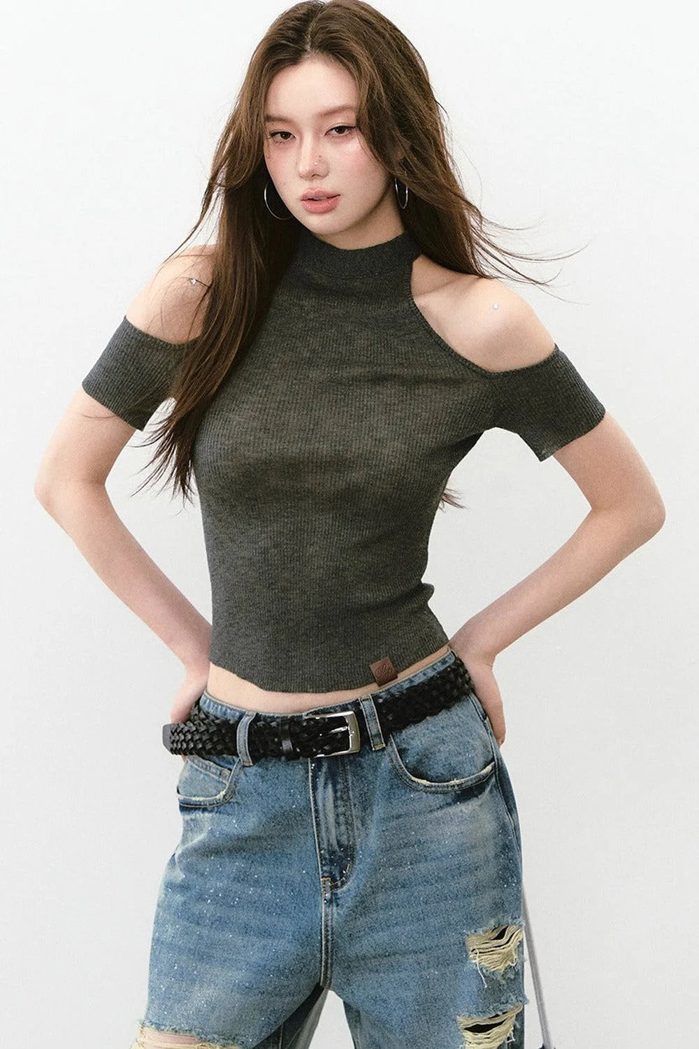 Reversible Lace-Up Knit Vest
