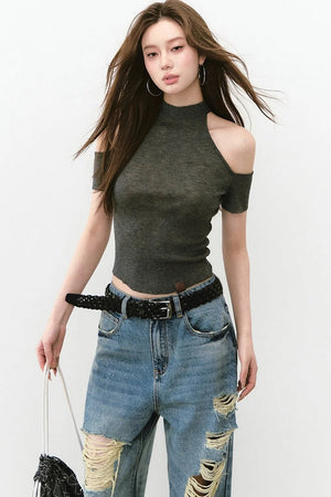Reversible Lace-Up Knit Vest
