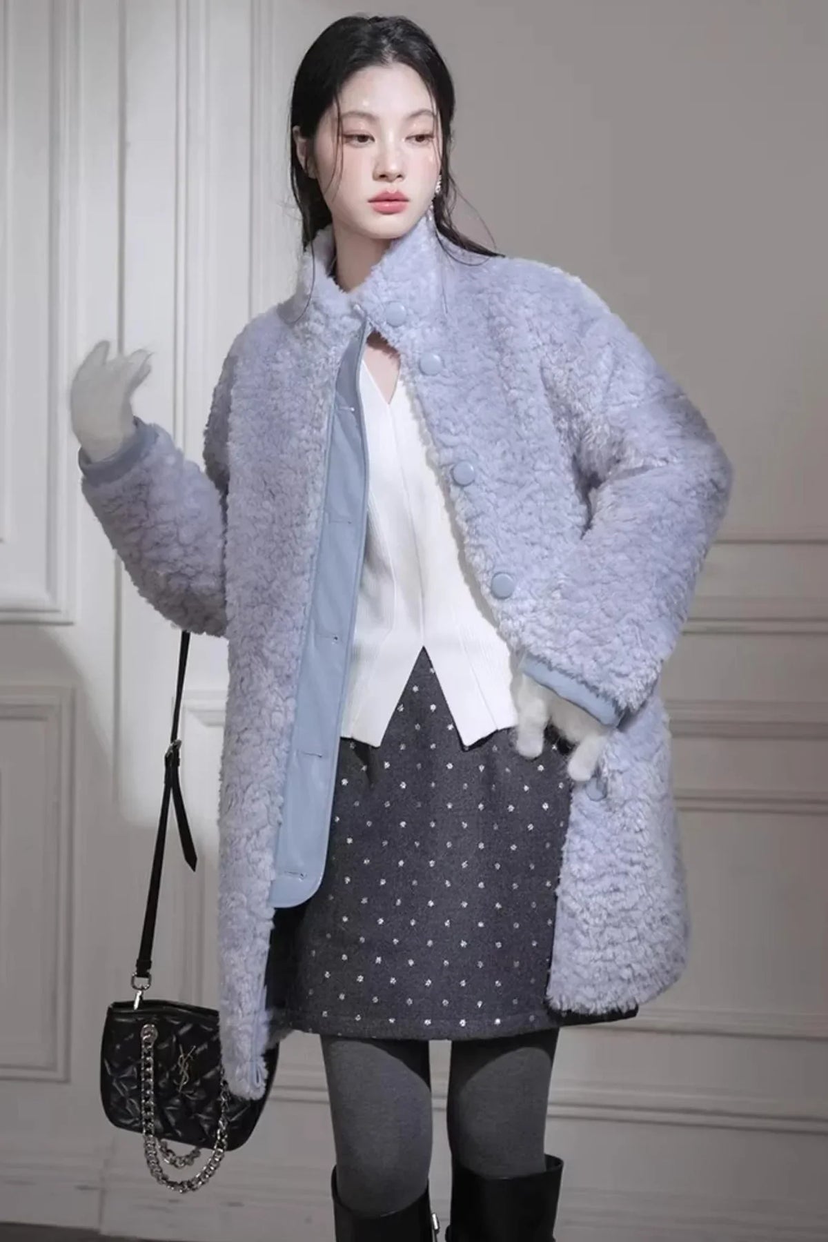 Reversible Misty Gray-Purple Coat