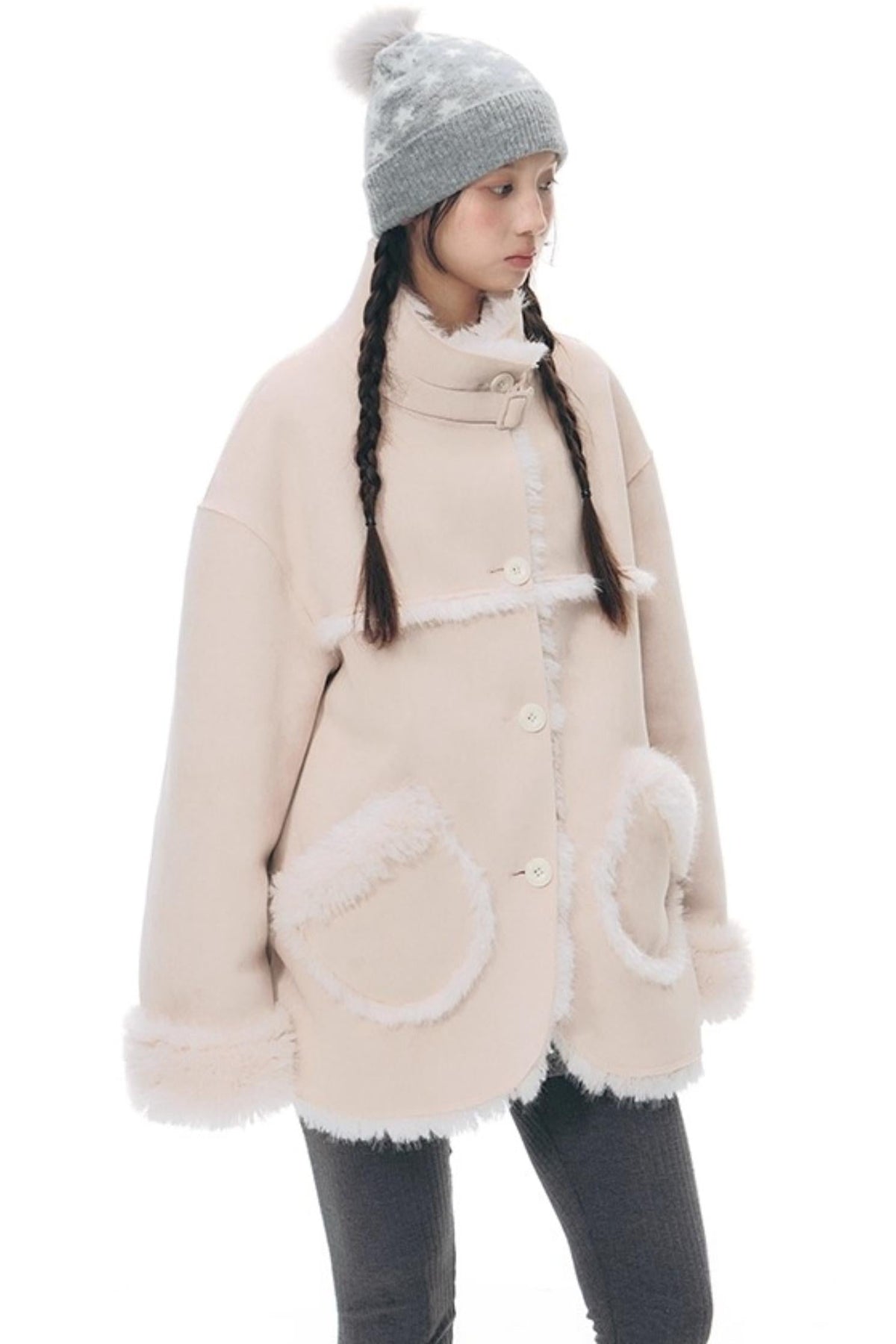 Reversible Polka Dot Fur Coat