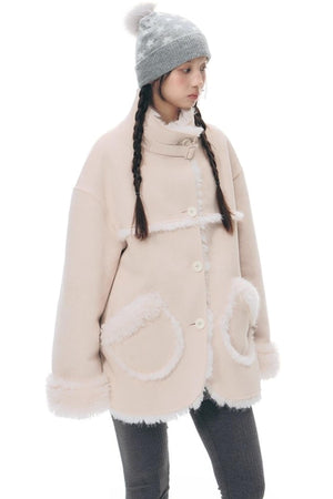 Reversible Polka Dot Fur Coat