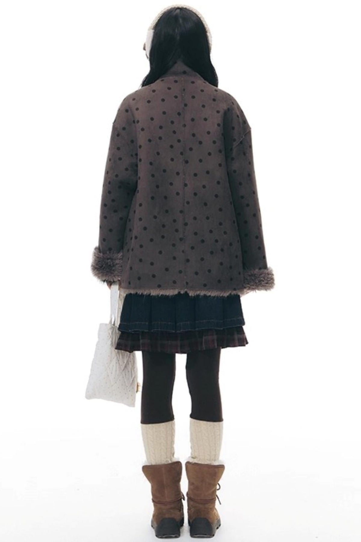 Reversible Polka Dot Fur Coat