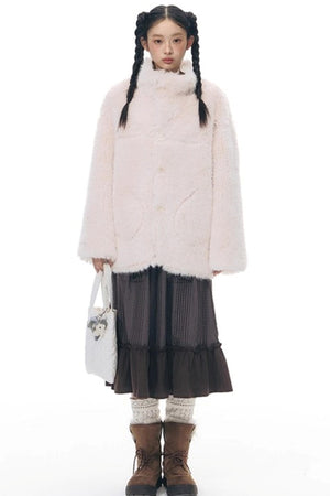 Reversible Polka Dot Fur Coat