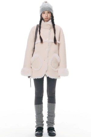 Reversible Polka Dot Fur Coat