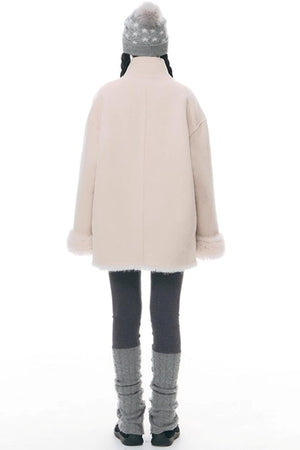 Reversible Polka Dot Fur Coat