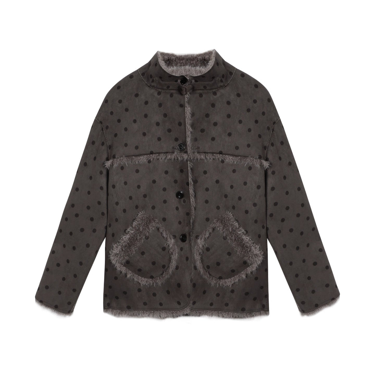 Reversible Polka Dot Fur Coat