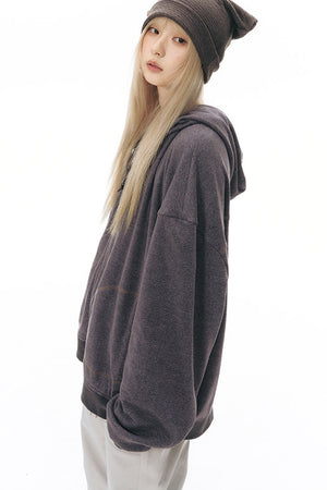 Reversible Striped Hooded Knit Cardigan