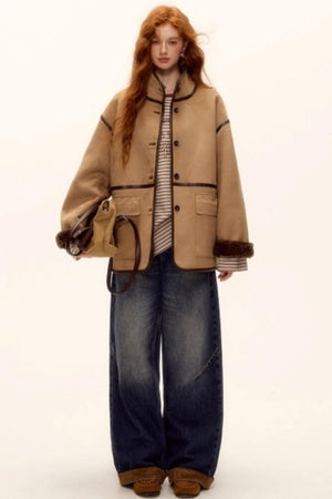 Reversible Suede Lambswool Jacket