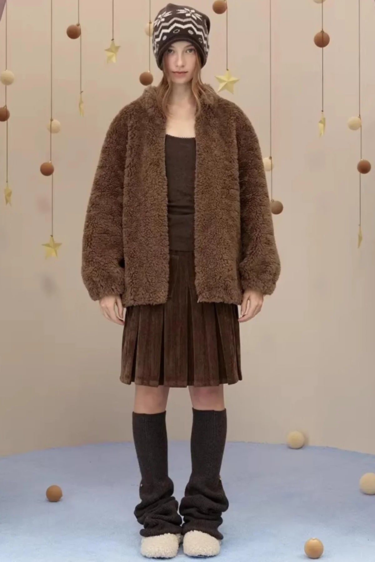 Reversible Suede Pleated Skirt