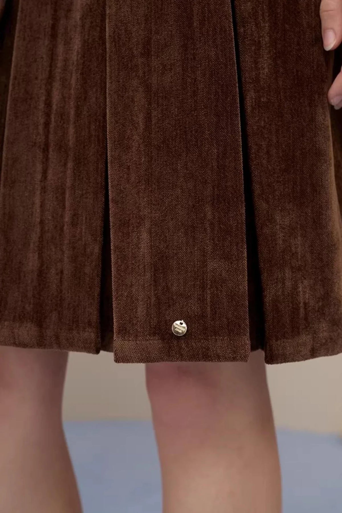 Reversible Suede Pleated Skirt