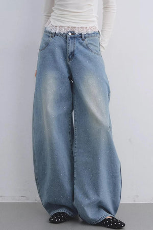 Rhinestone Blue Scimitar Pants