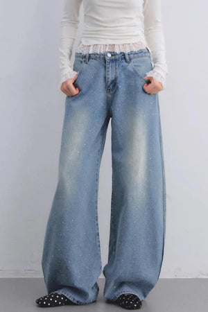 Rhinestone Blue Scimitar Pants
