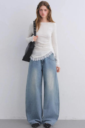 Rhinestone Blue Scimitar Pants