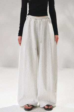 Rhinestone Elastic Waistband Pants