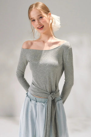 Rhinestone Embellished One-Shoulder Top