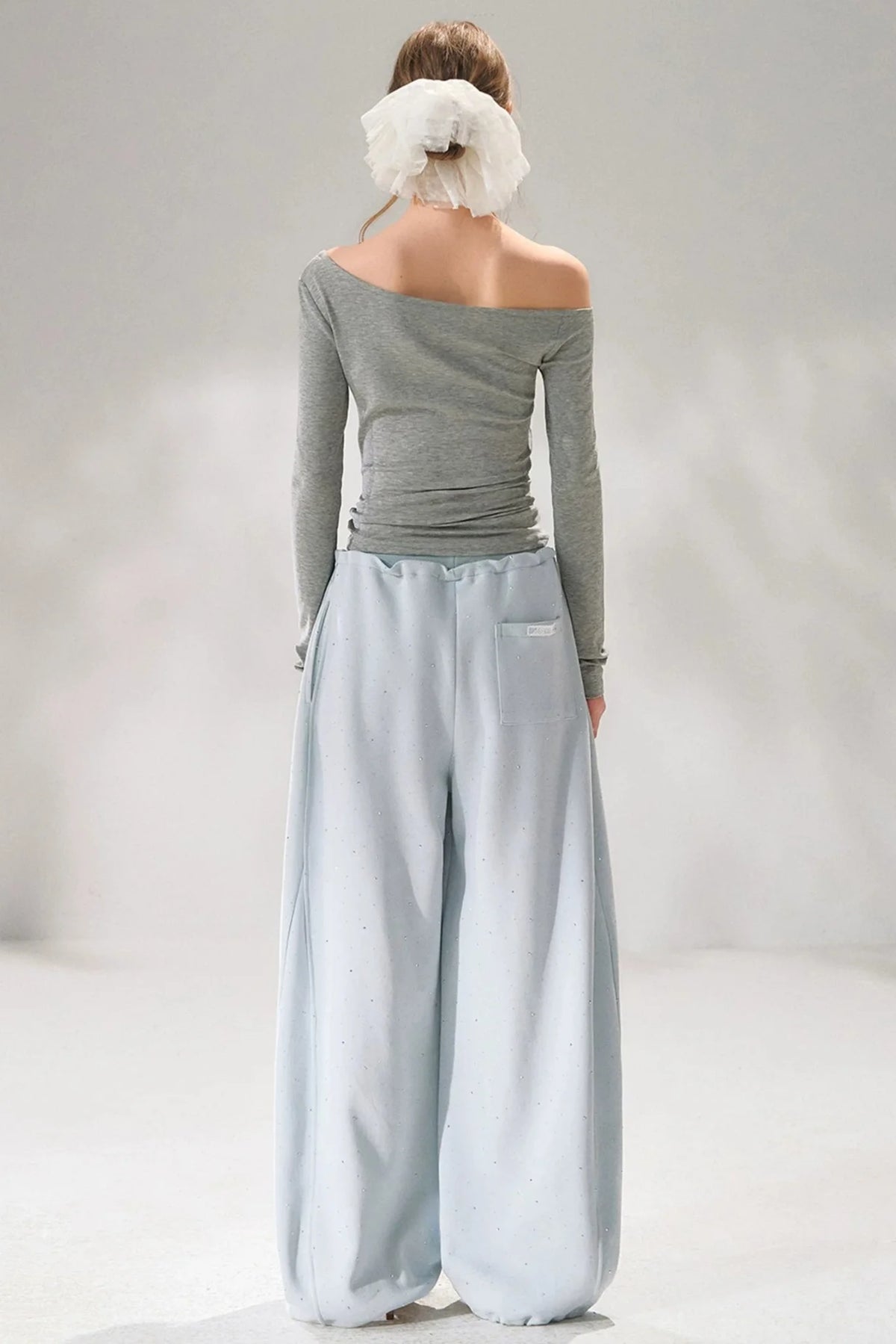 Rhinestone Embellished One-Shoulder Top