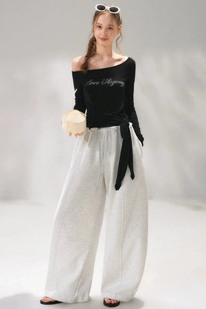 Rhinestone Embellished One-Shoulder Top