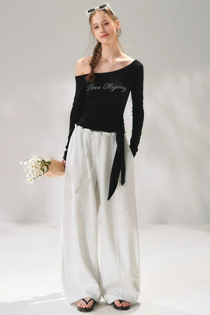 Rhinestone Embellished One-Shoulder Top