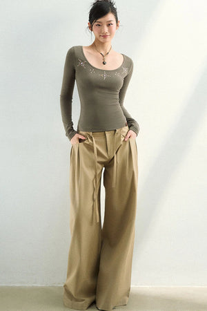 Rhinestone French Knit Top