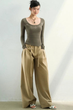 Rhinestone French Knit Top