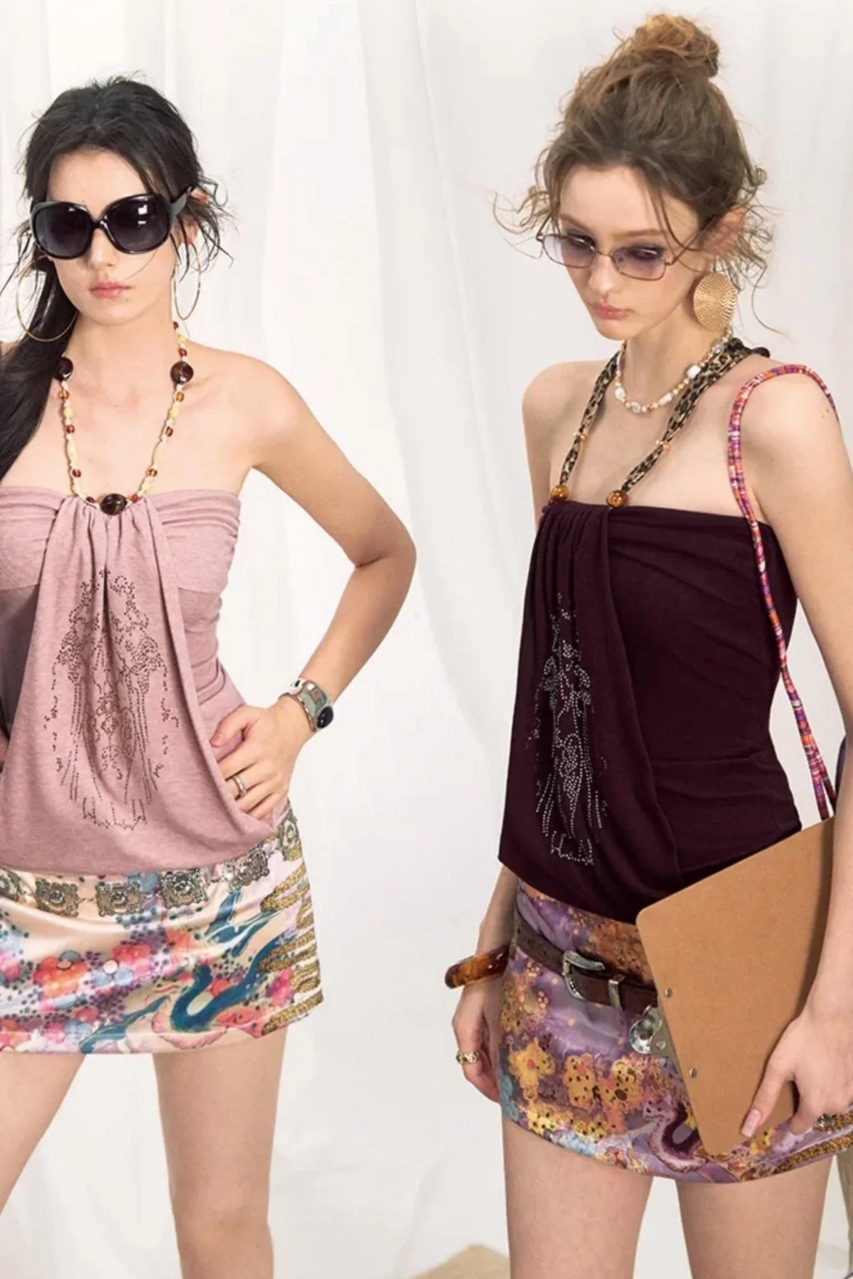 Rhinestone Halter Neck Top