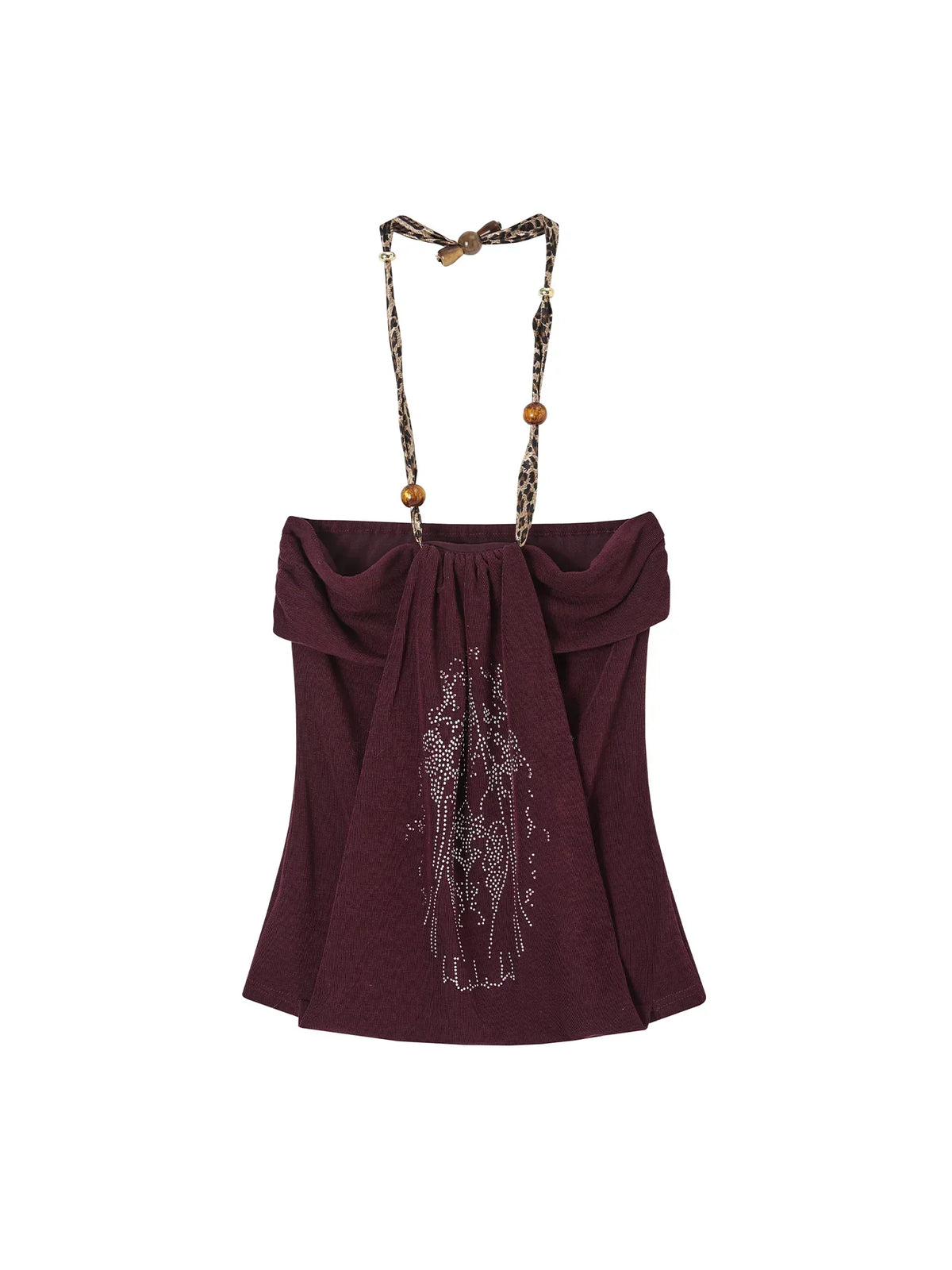 Rhinestone Halter Neck Top