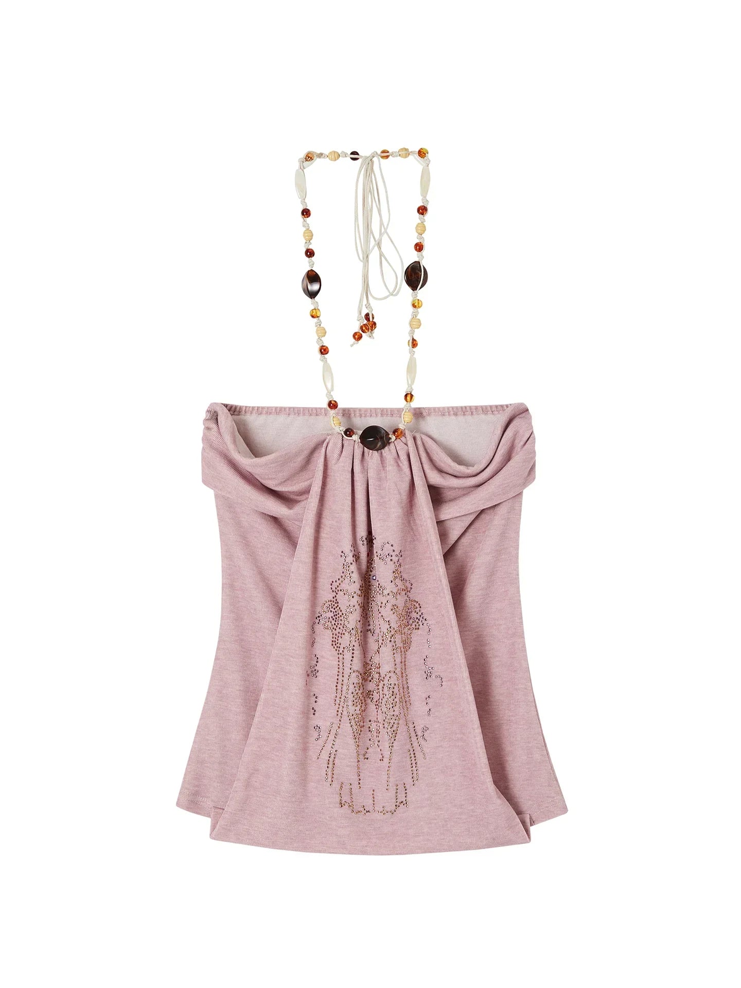 Rhinestone Halter Neck Top