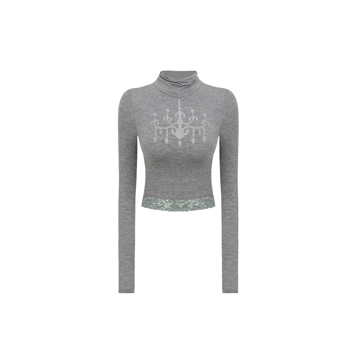 Rhinestone High-Neck Top