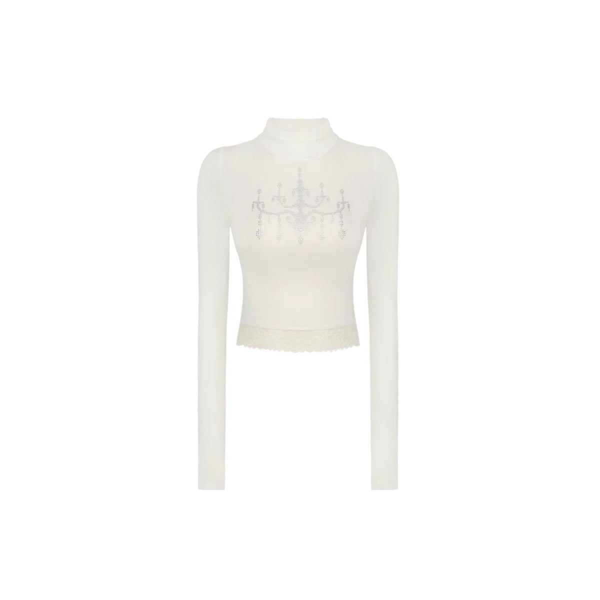 Rhinestone High-Neck Top