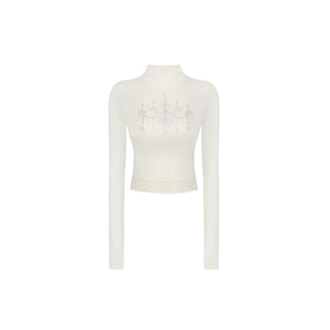Rhinestone High-Neck Top