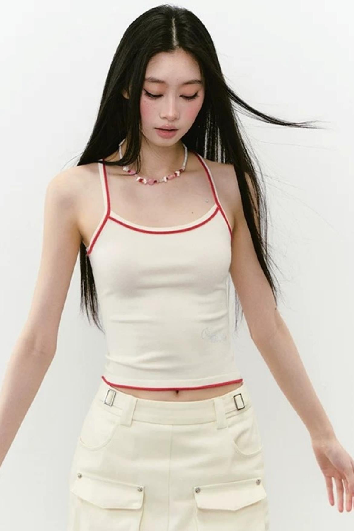 Rhinestone Knit Color-Block Camisole