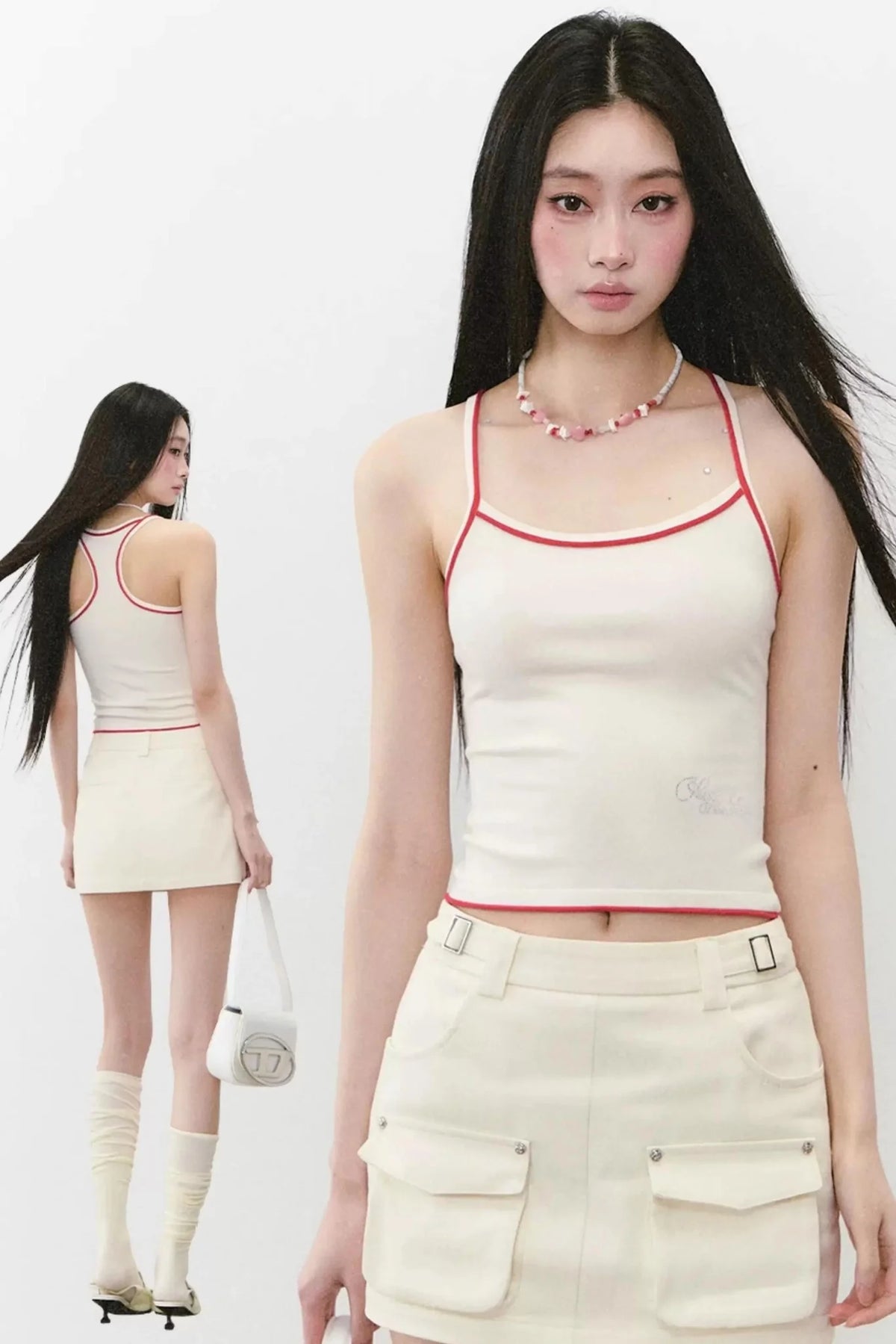 Rhinestone Knit Color-Block Camisole