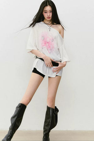 Rhinestone Off-Shoulder Top
