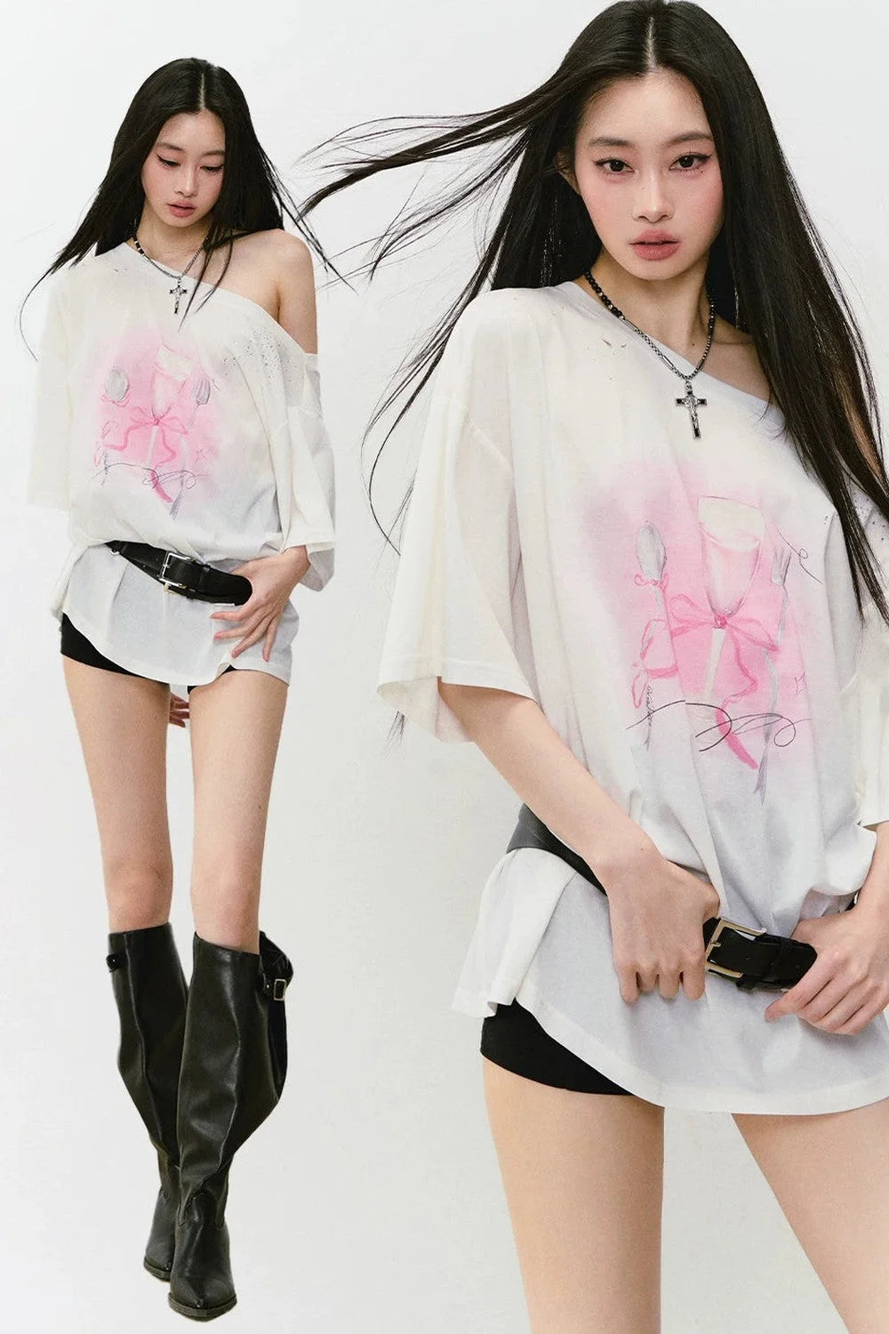 Rhinestone Off-Shoulder Top