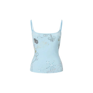 Rhinestone Print Camisole Top