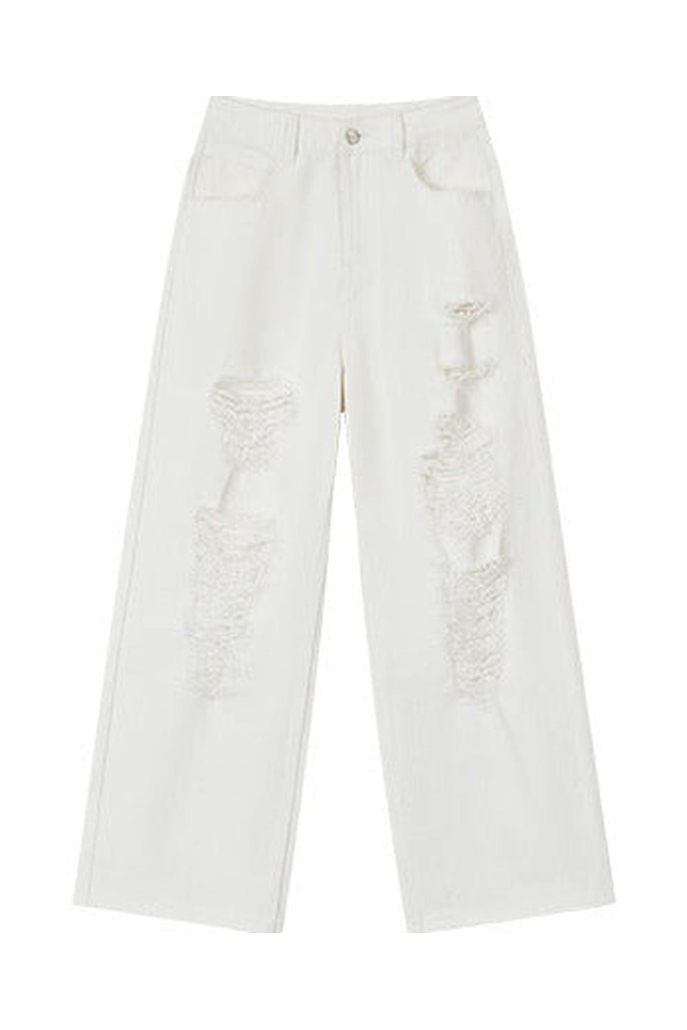 Rhinestone Ripped Denim Pants