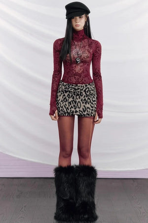 Rhinestone Velvet Jacquard Top