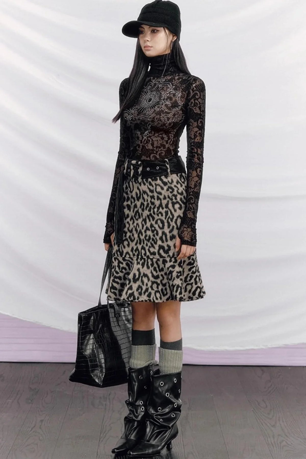 Rhinestone Velvet Jacquard Top