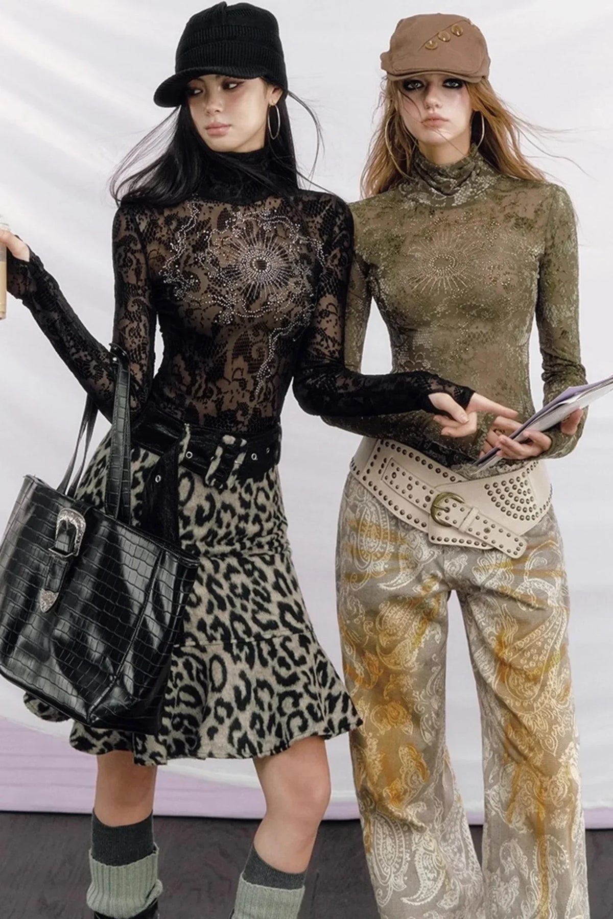 Rhinestone Velvet Jacquard Top