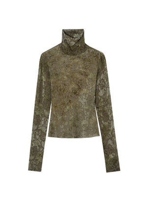 Rhinestone Velvet Jacquard Top