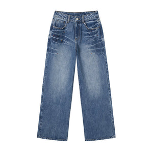 Rhinestone Washed Flared Pants